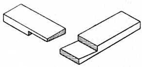 Fig. 36.—Halved Joint with     Double Dovetail.
