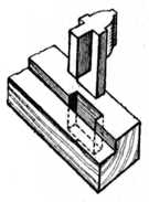 Fig. 165.—Tenoning     Moulded Sash Bar.