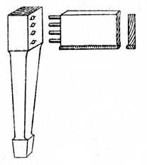 Fig. 208.—Dowelling a Dining-Table Leg.