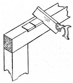 Fig. 225.—Sawing for     the Recess.