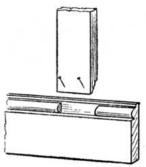 Fig. 347.—Fixing Muntin     to Skirting.