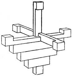 Fig. 377.—Beginning to place     on the Cross Pieces.