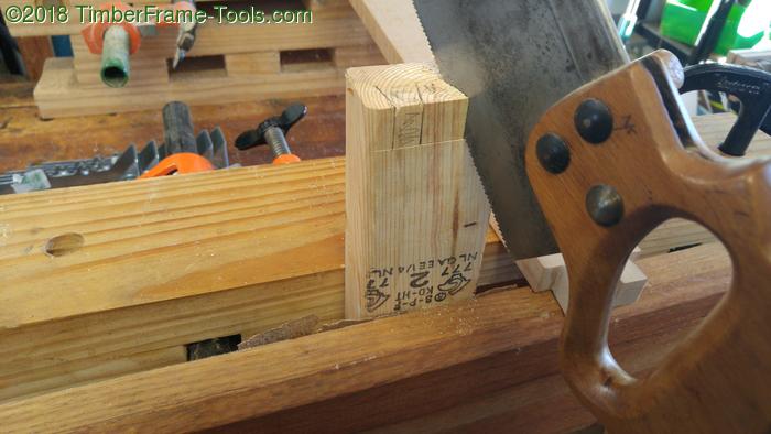 Cutting half-blind dovetails on gang saw.
