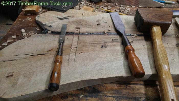 chisel the mortise for the leg