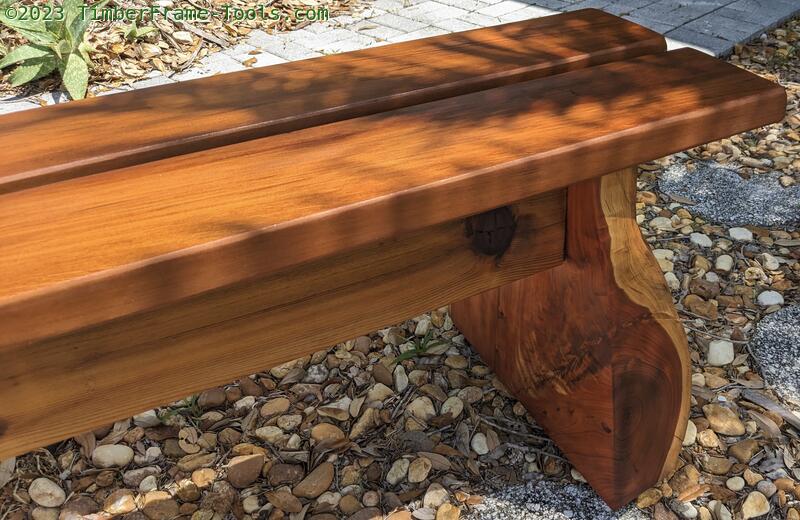 Cedar outdoor bench with Tung oil finish.