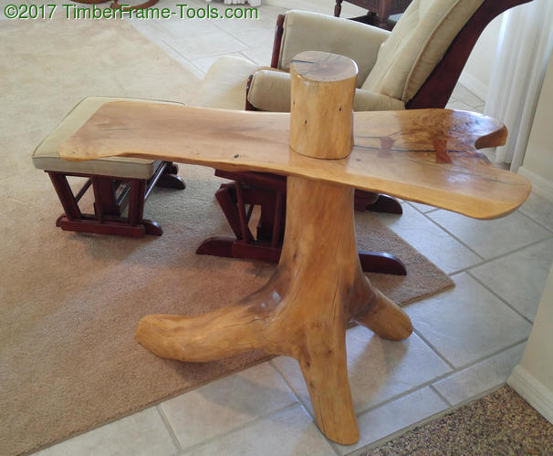 oak end table with natural legs