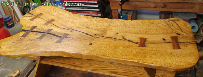 live edge oak slab table