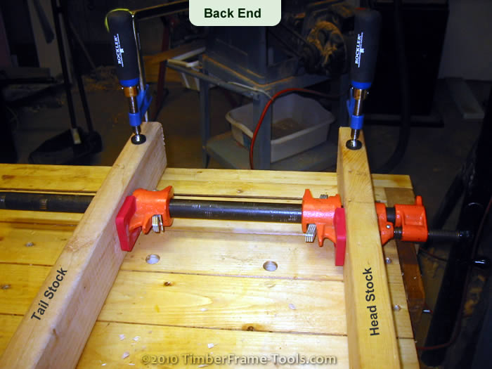 Back end of the bungee lathe